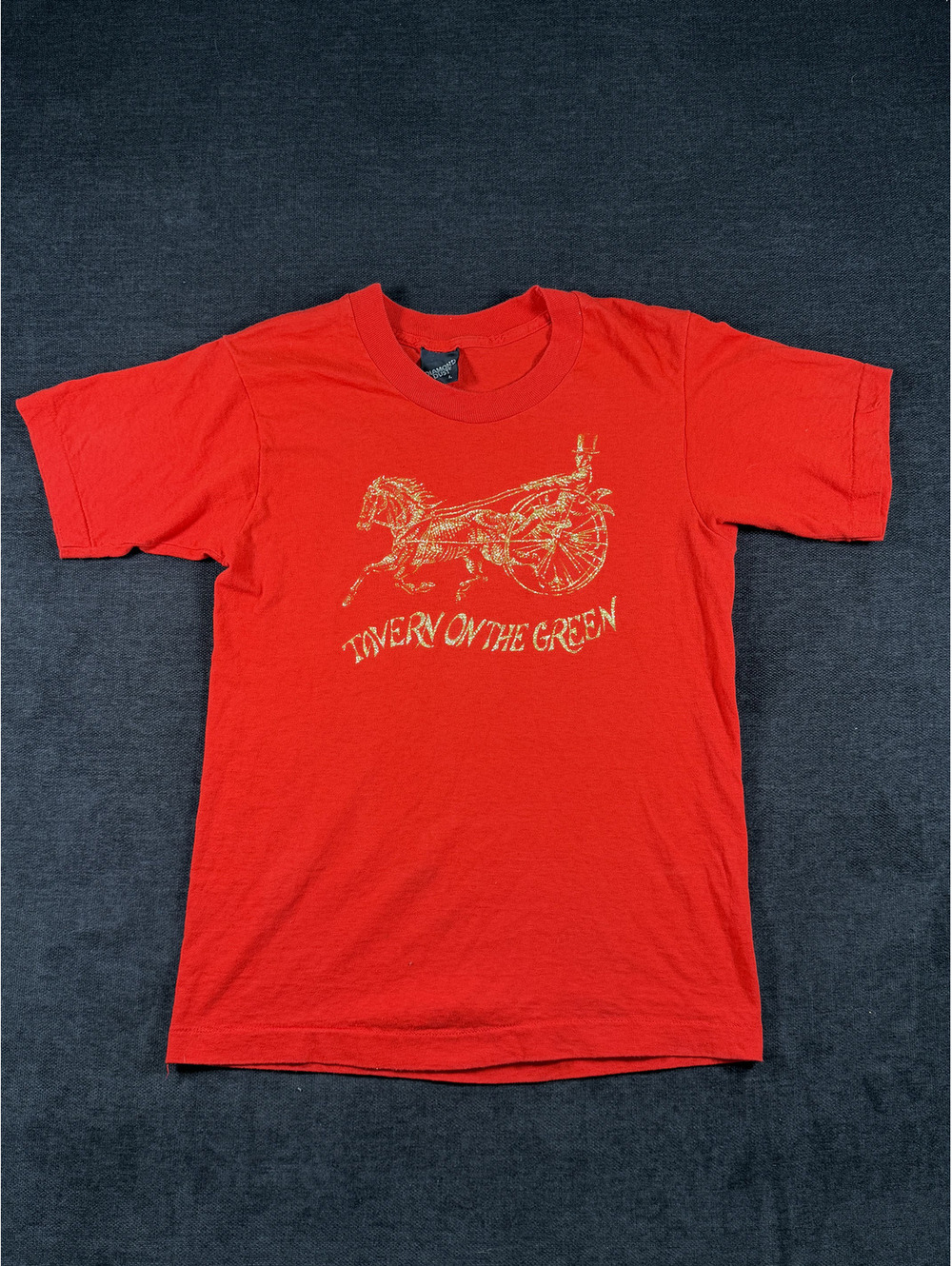 Diamond Dust Red T-Shirt with Horse and Carriage Graphic